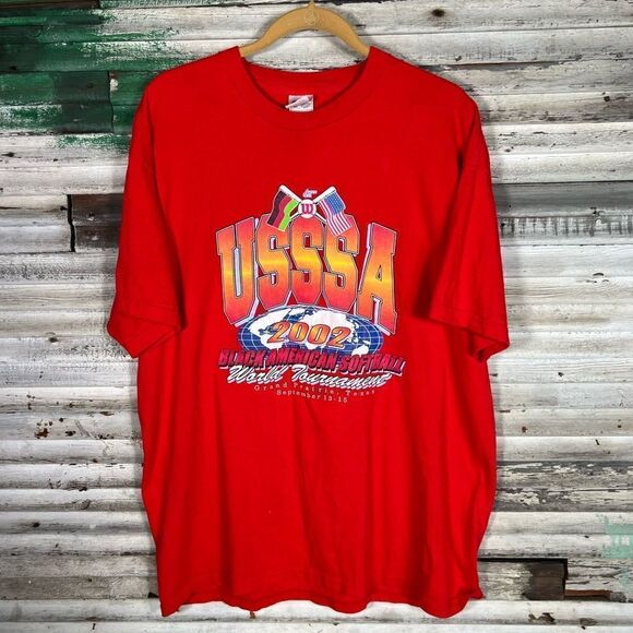 Vintage Balck American Softball world Tournament Shirt - Picture 1 of 7